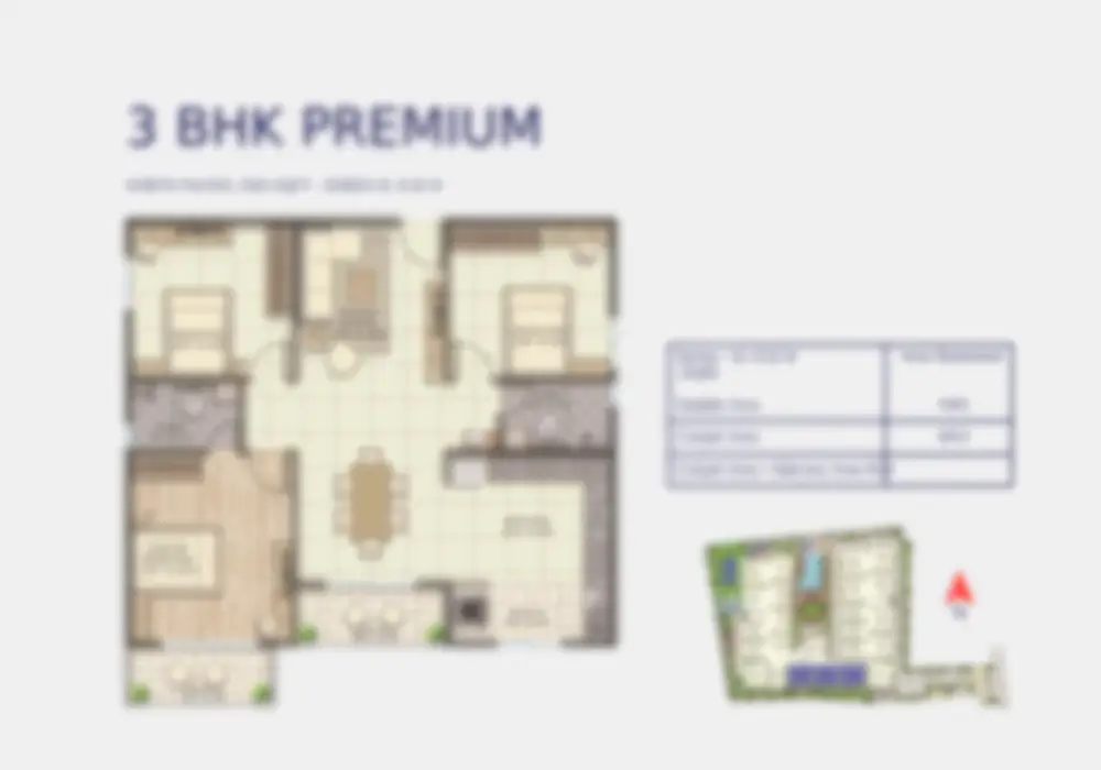 Abhee eden vista Floor Plan 3 BHK