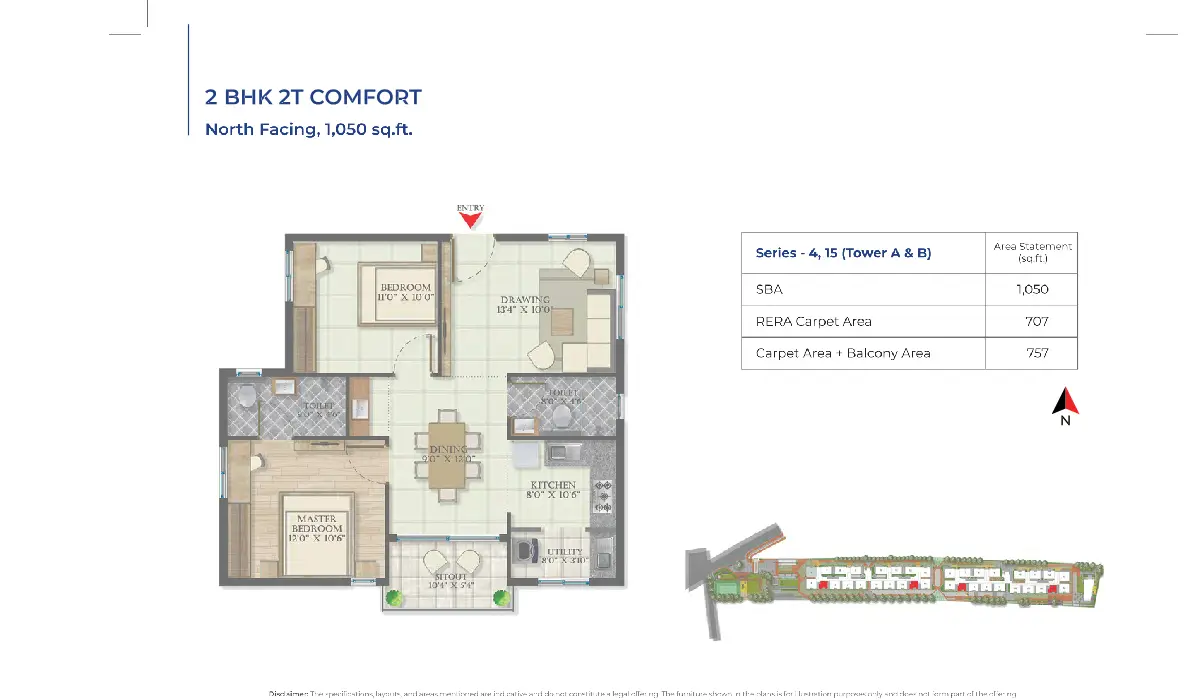 Abhee Bommasandra 2 bhk 2t floor plan
