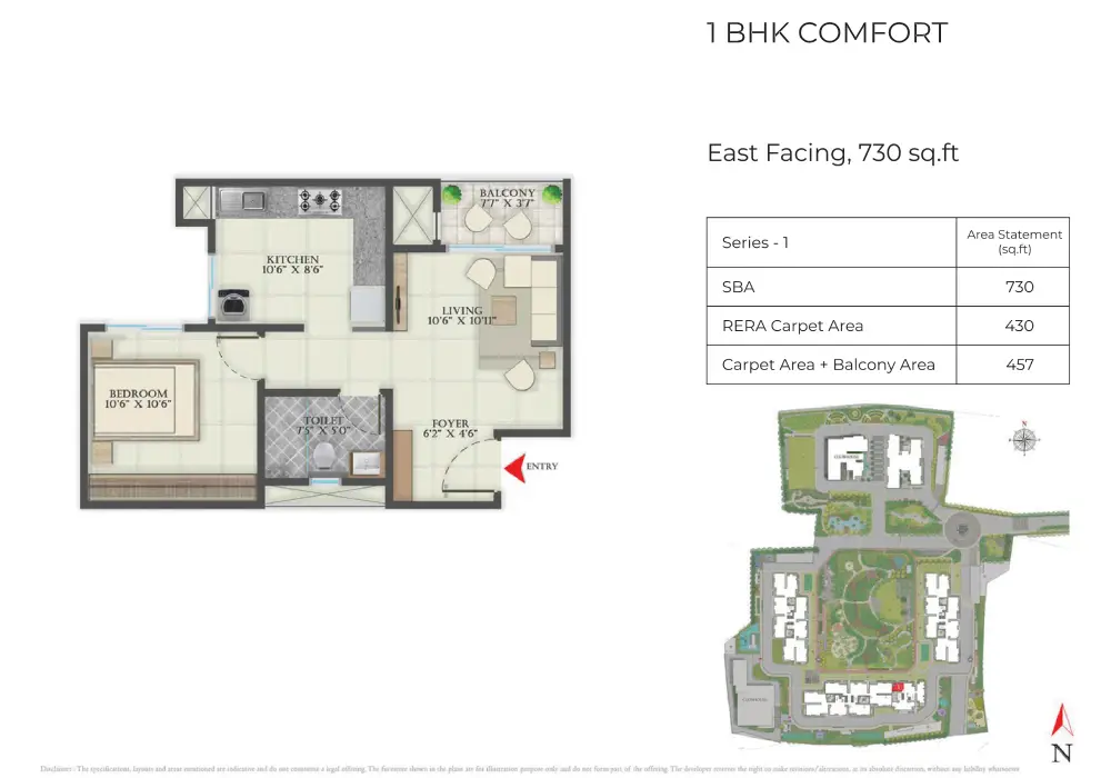 Abhee Gunjur 1 bhk floor plan