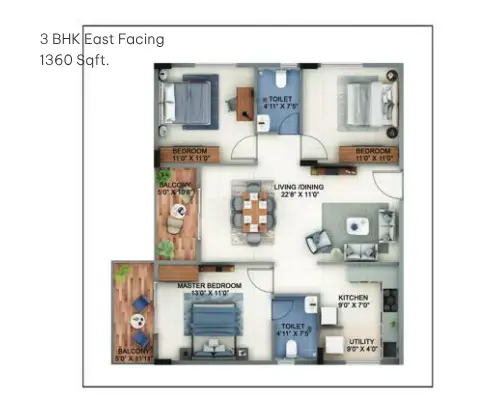 abhee pride floor plan 3 bhk
