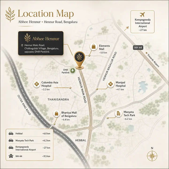 abhee-hennur-location-map