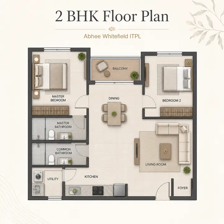abhee whitefield 2 bhk floor plan